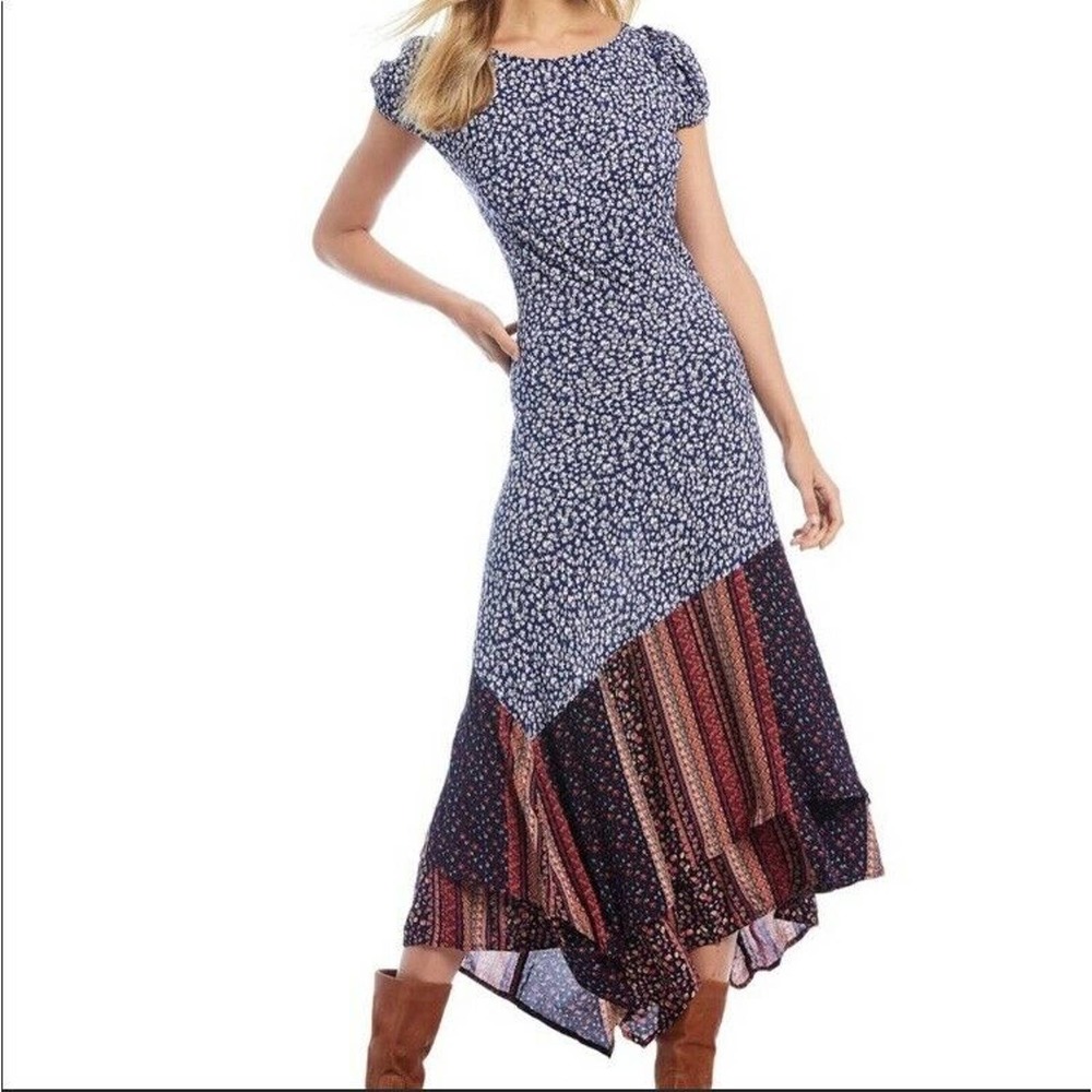 Free People Aurelia Midi Dress Floral Open Back